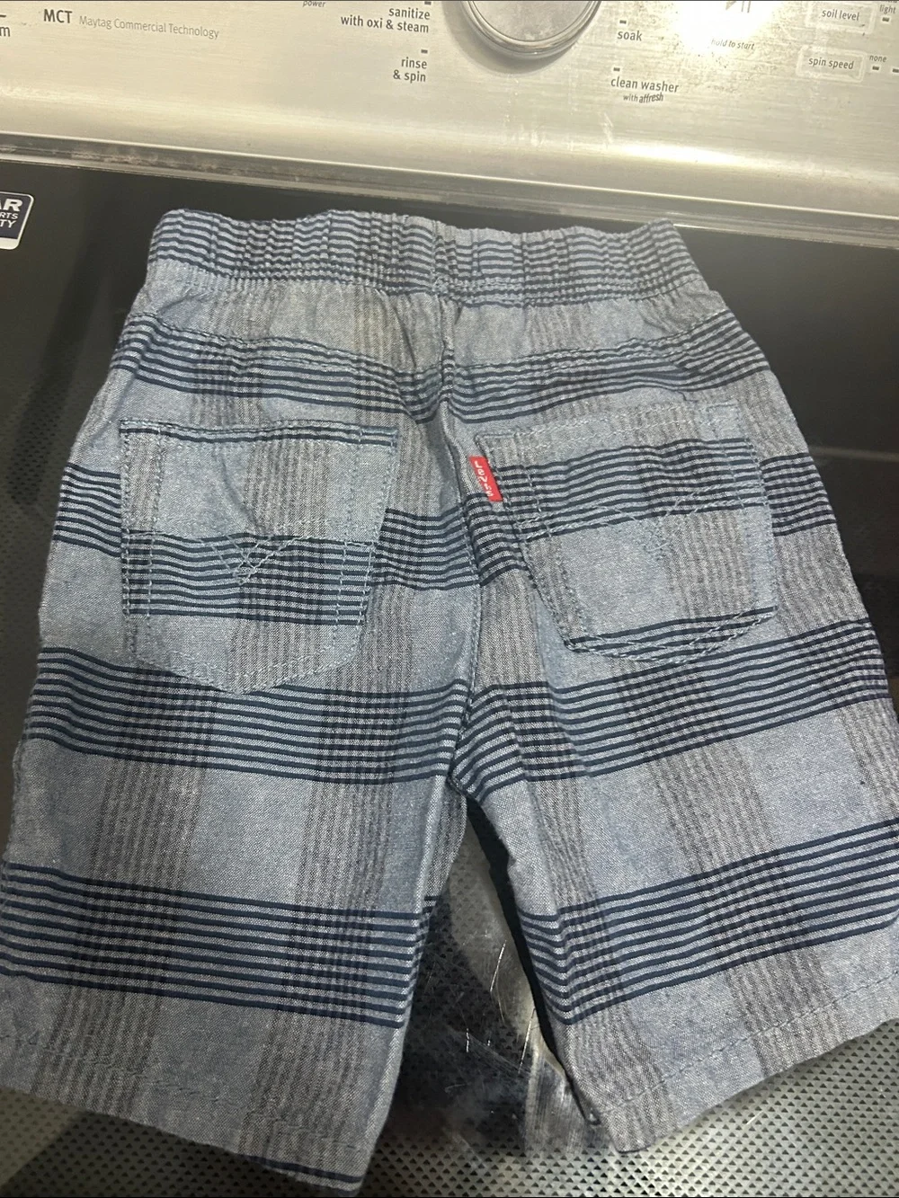 Boys 4t stretch waist plaid casual dress short